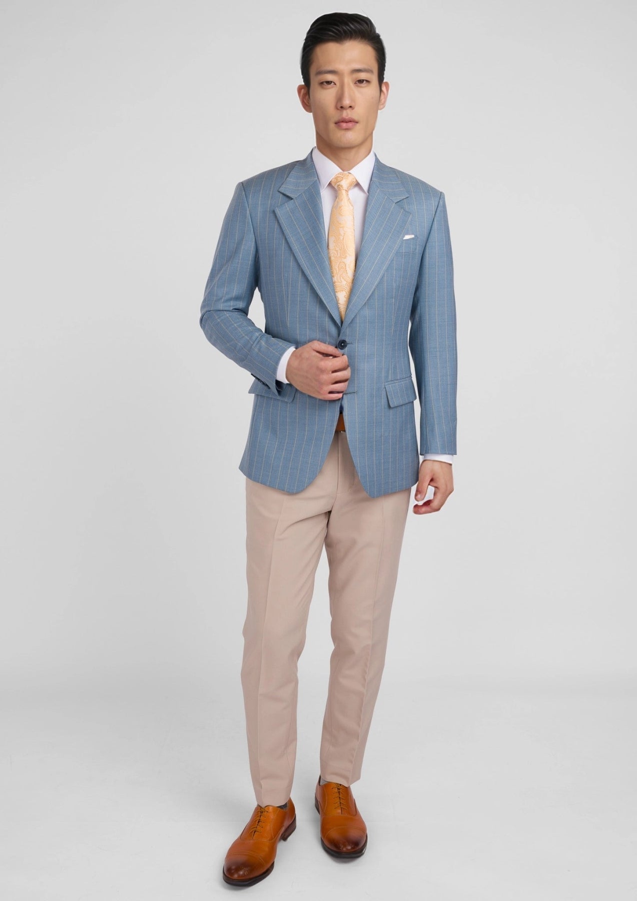 Sky Blue Pinstripe Ellis Jacket - SARTORO