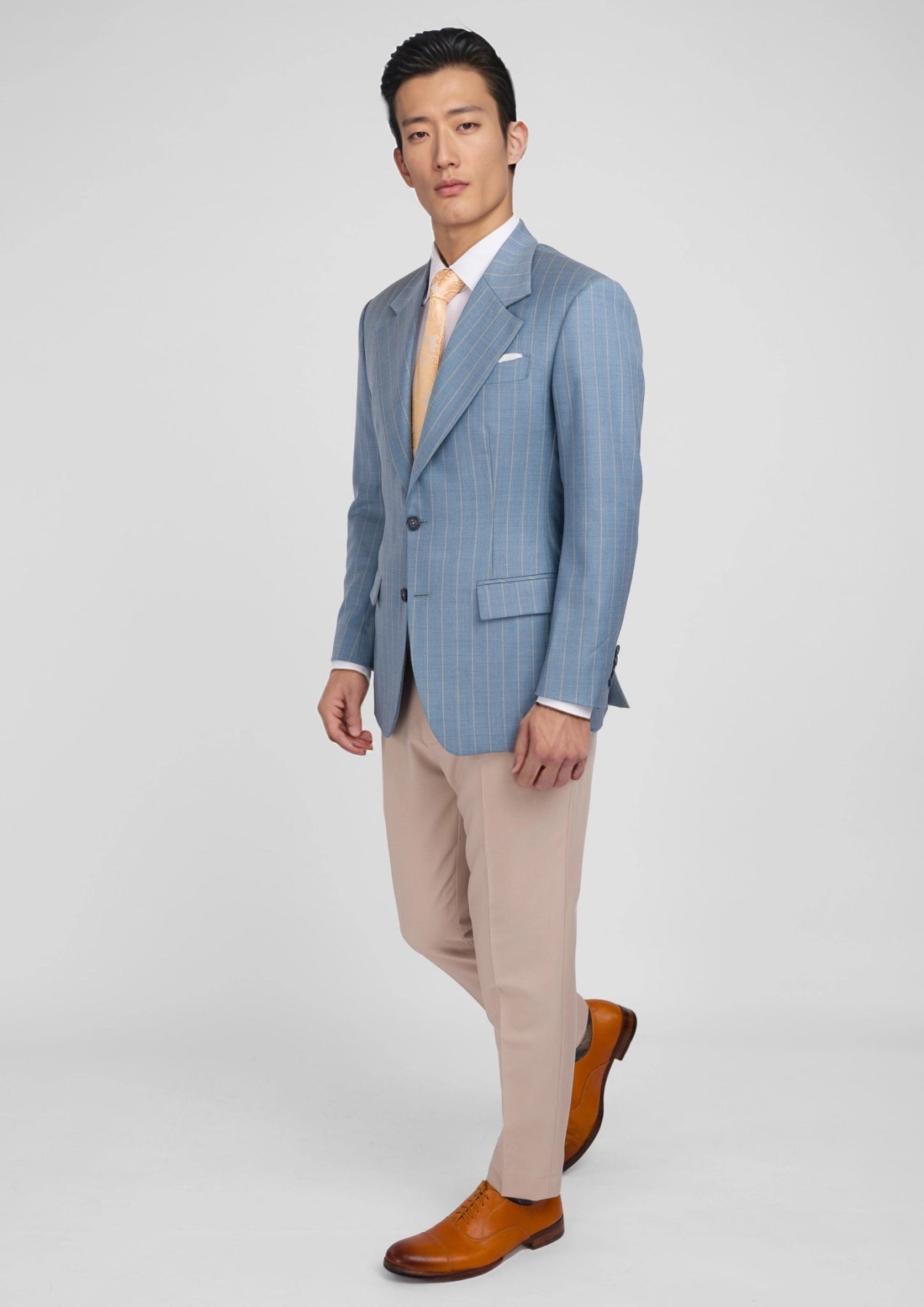 Sky Blue Pinstripe Ellis Jacket - SARTORO