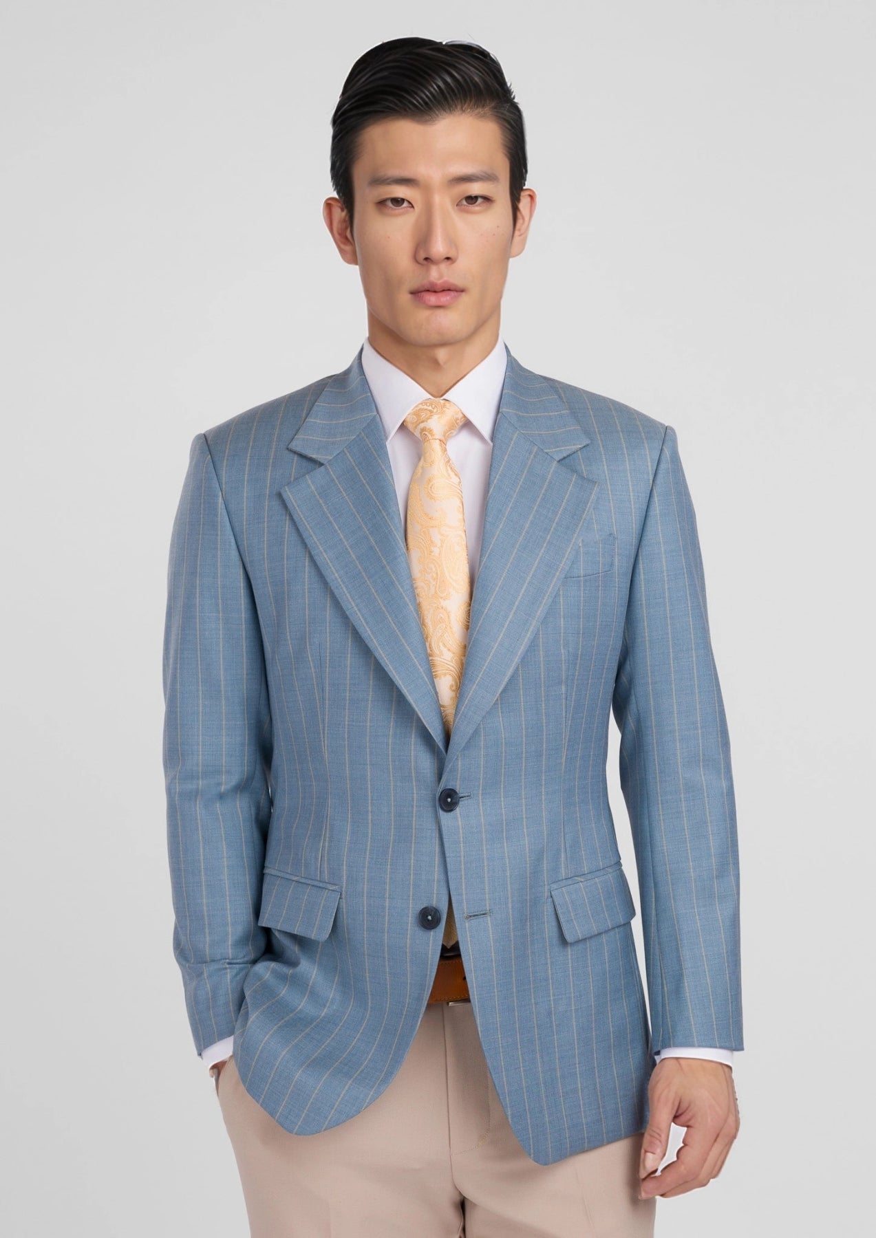 Sky Blue Pinstripe Ellis Jacket - SARTORO