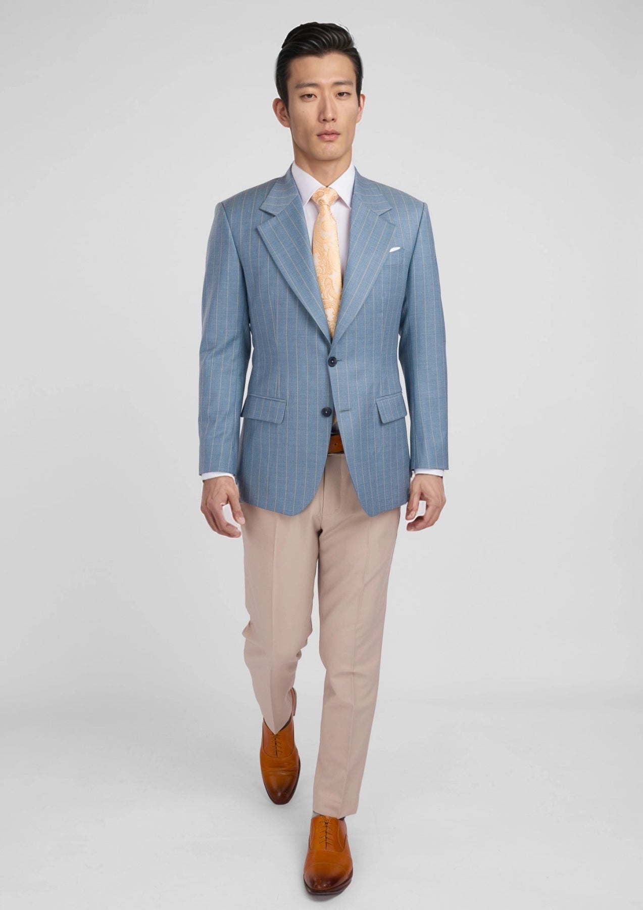 Sky Blue Pinstripe Ellis Jacket - SARTORO