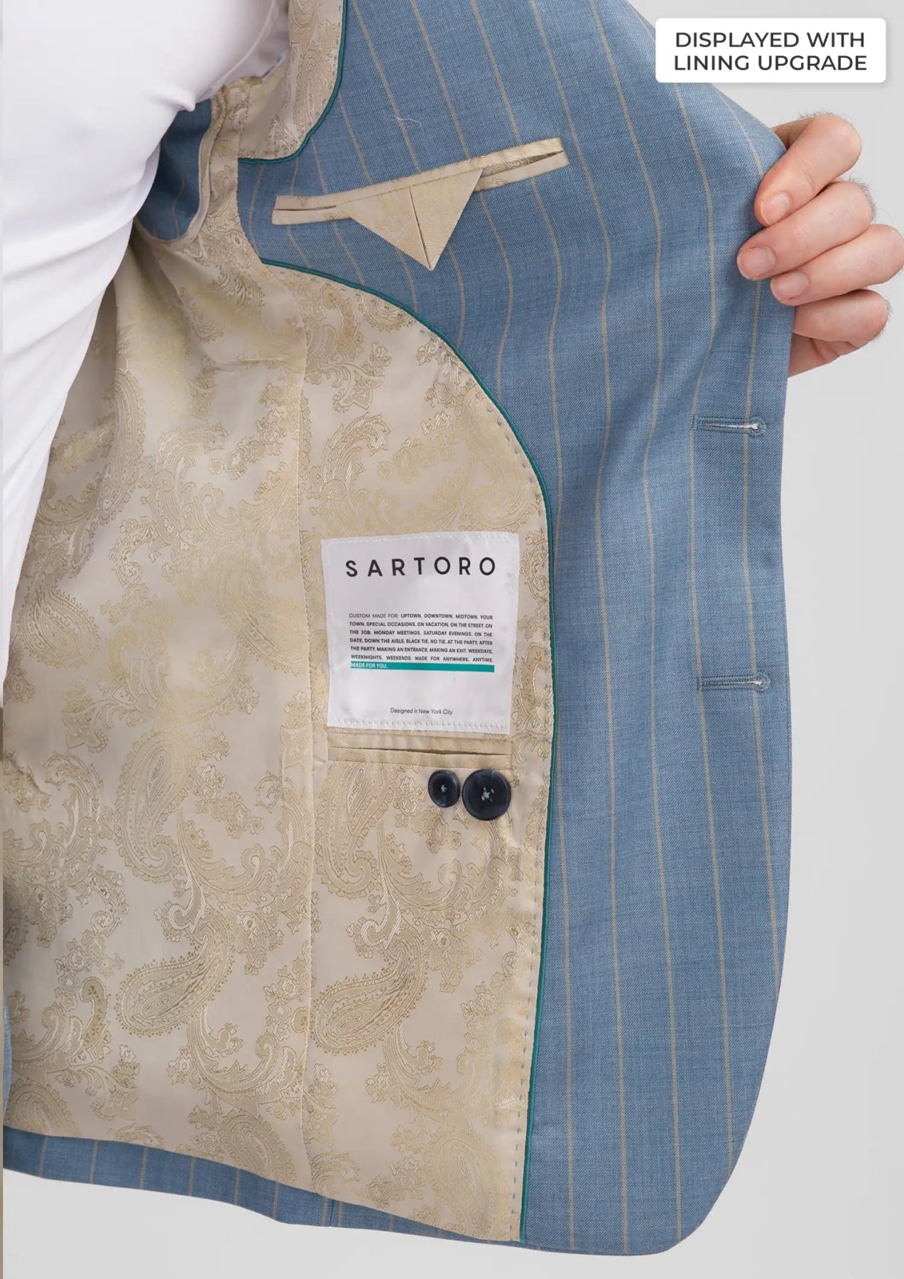 Sky Blue Pinstripe Ellis Jacket - SARTORO