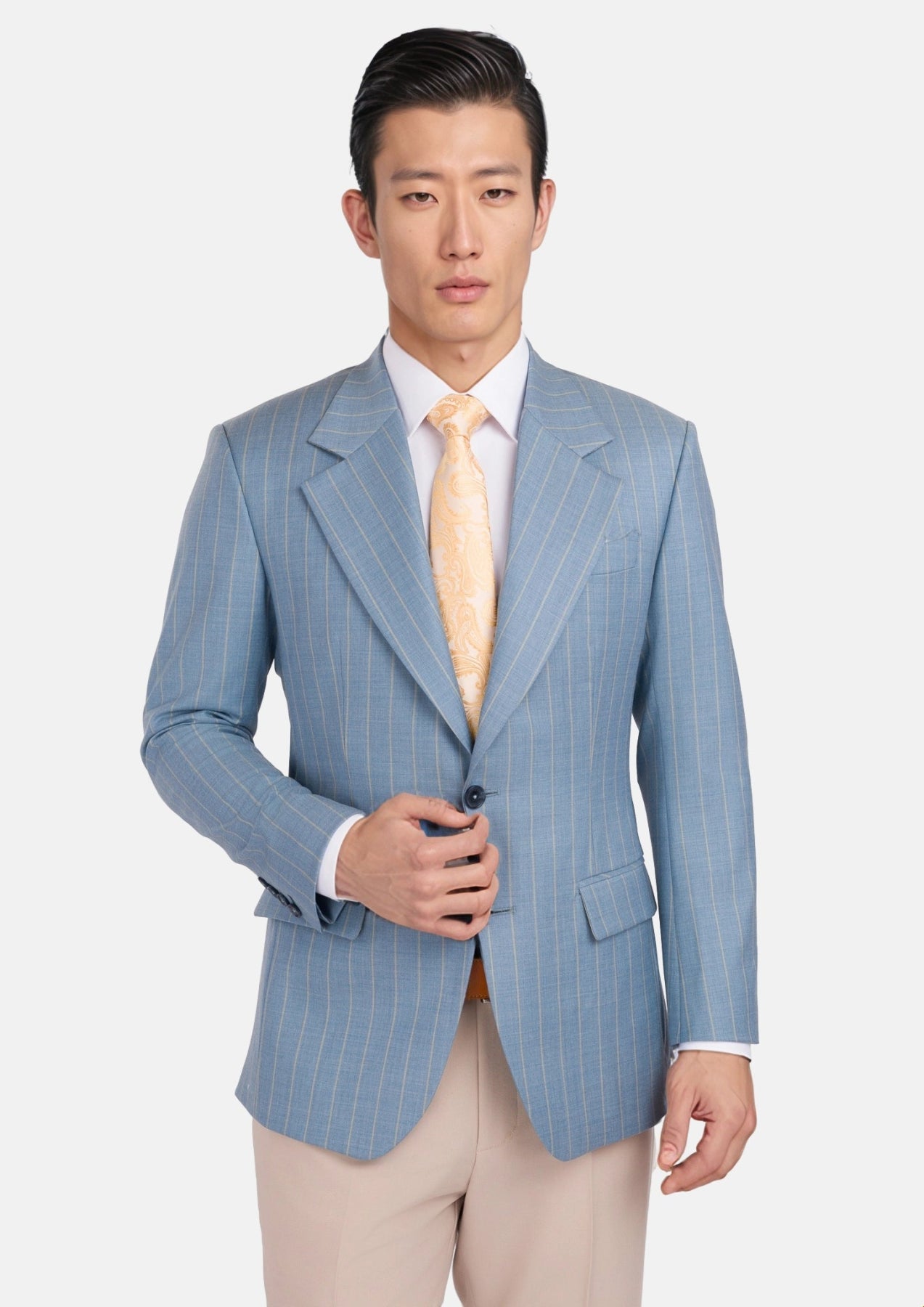 Sky Blue Pinstripe Ellis Jacket - SARTORO