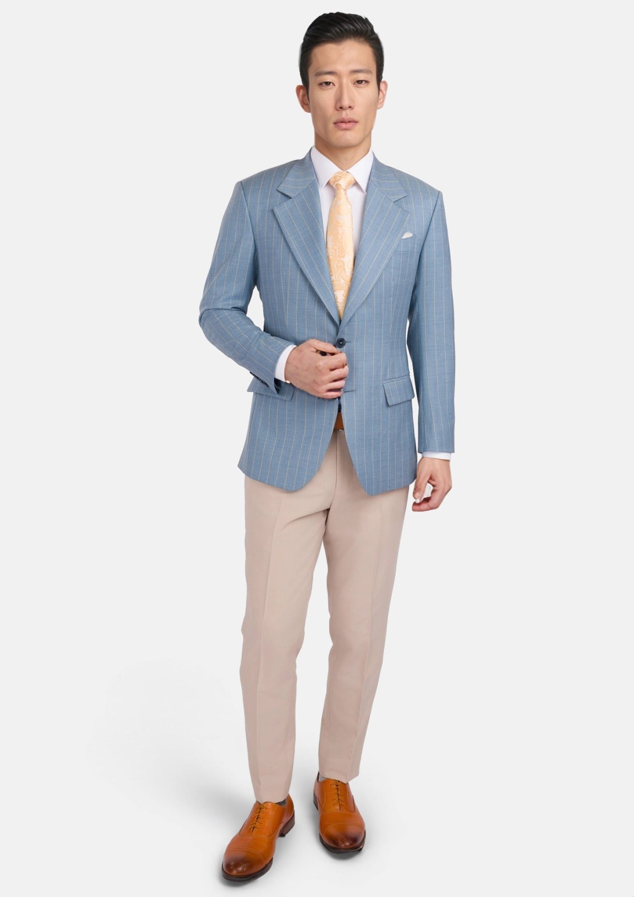 Sky Blue Pinstripe Ellis Jacket - SARTORO
