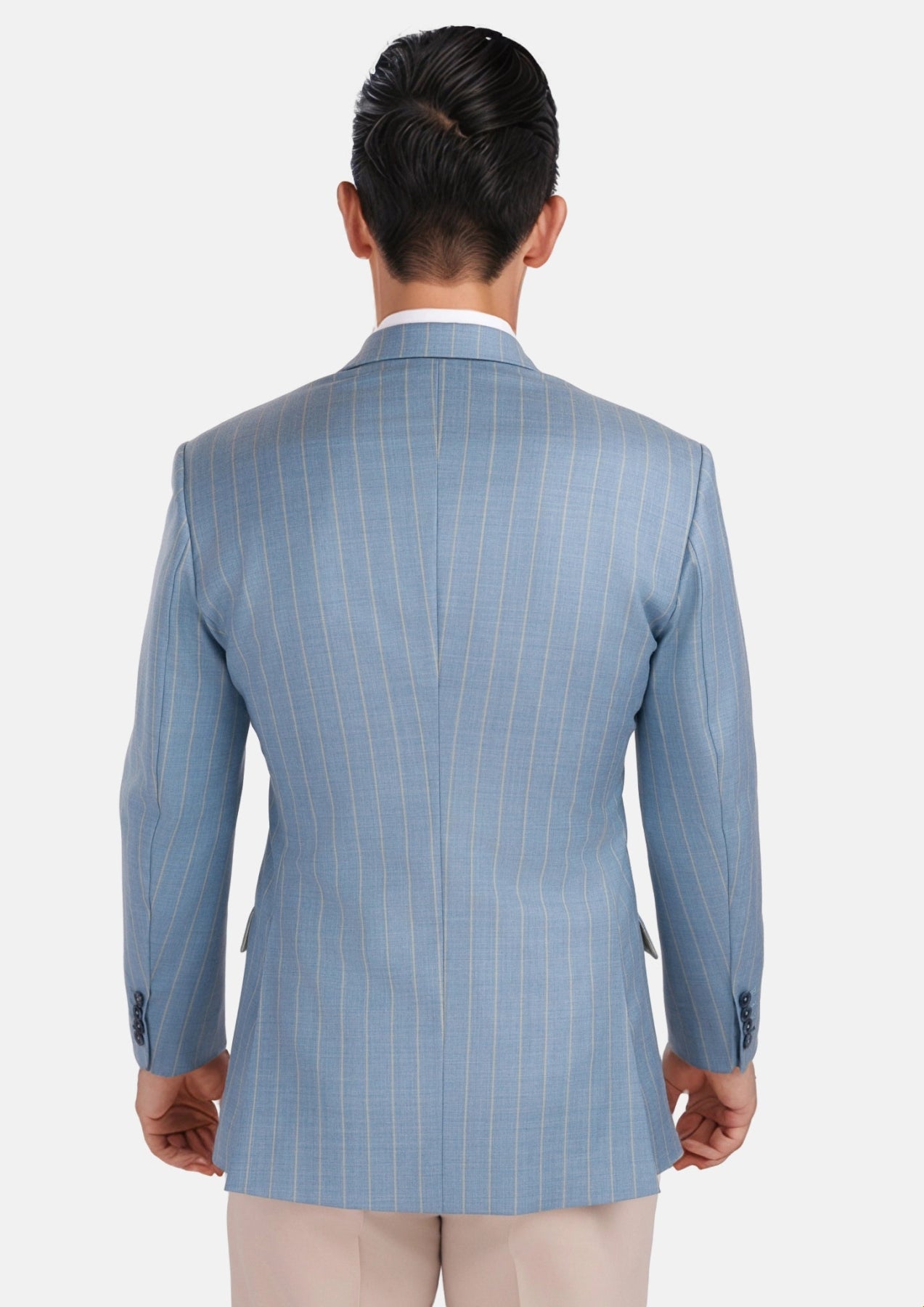 Sky Blue Pinstripe Ellis Jacket - SARTORO