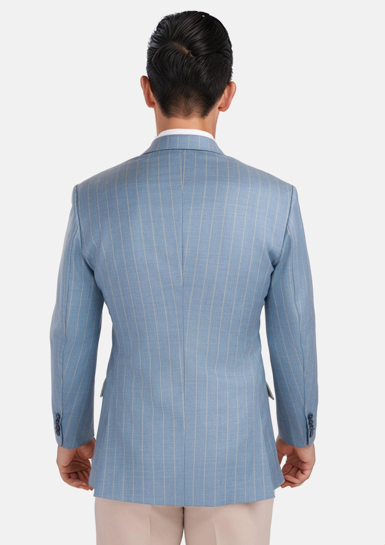 Sky Blue Pinstripe Ellis Jacket - SARTORO495