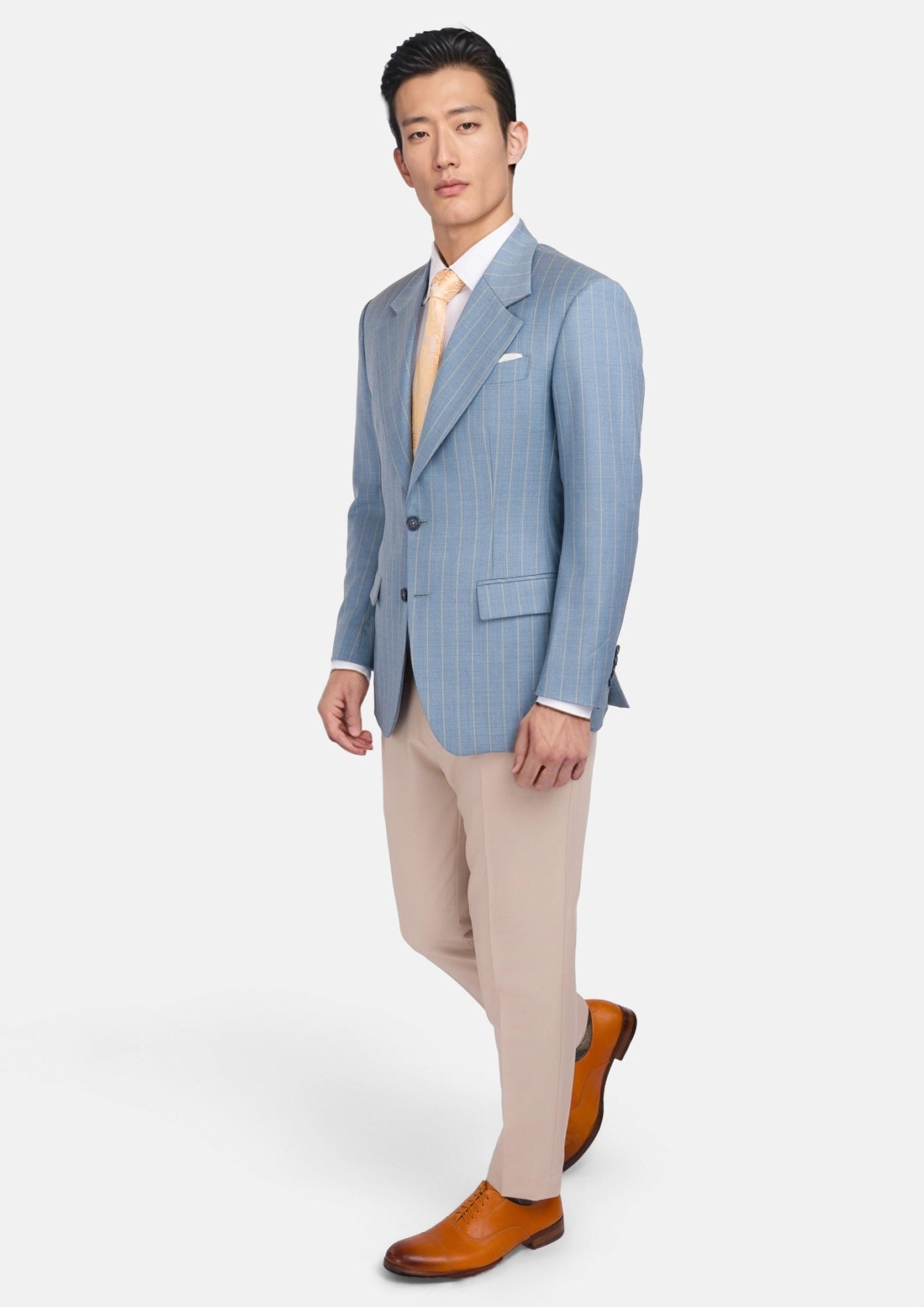 Sky Blue Pinstripe Ellis Jacket - SARTORO