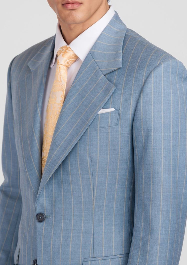 Sky Blue Pinstripe Ellis Suit - SARTORO807