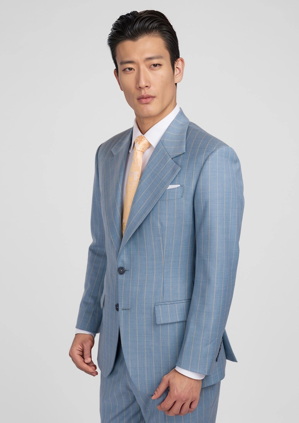 Sky Blue Pinstripe Ellis Suit - SARTORO