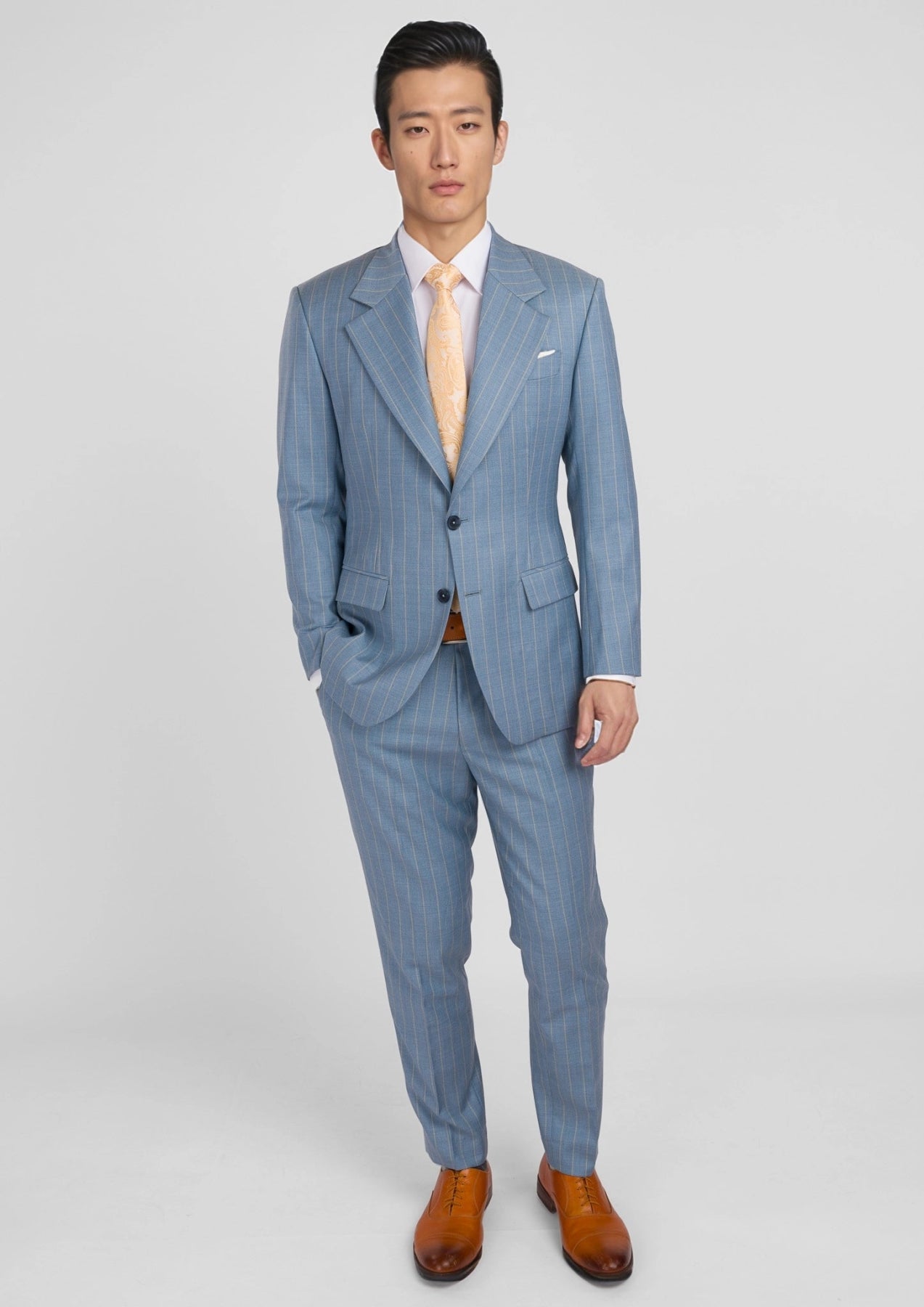 Sky Blue Pinstripe Ellis Suit - SARTORO