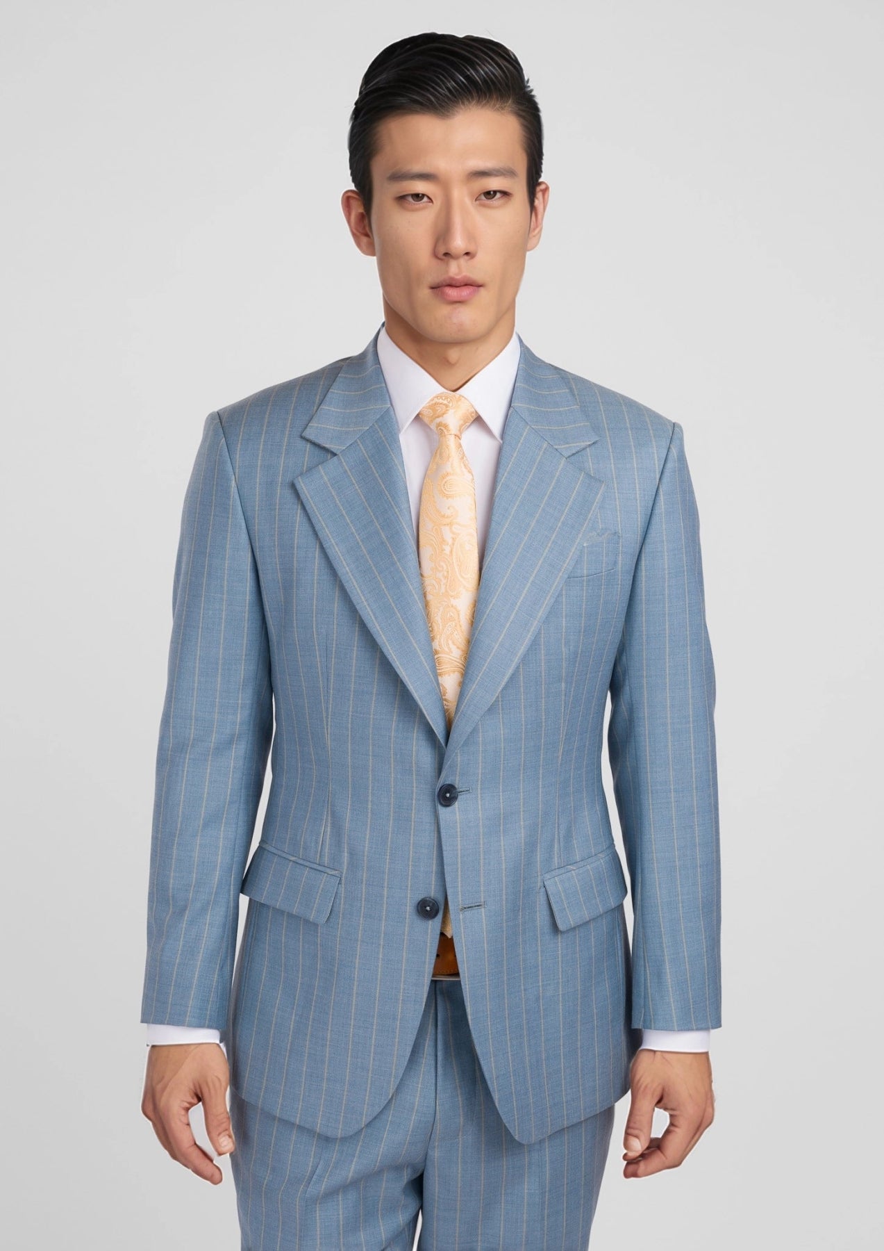 Sky Blue Pinstripe Ellis Suit - SARTORO