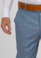 Sky Blue Pinstripe Pants - SARTORO203