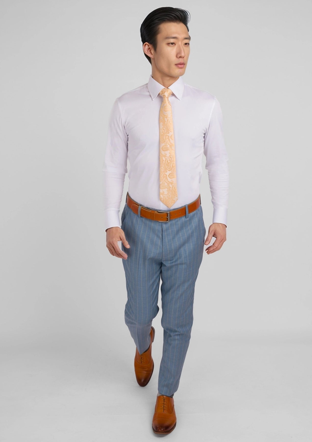 Sky Blue Pinstripe Pants - SARTORO