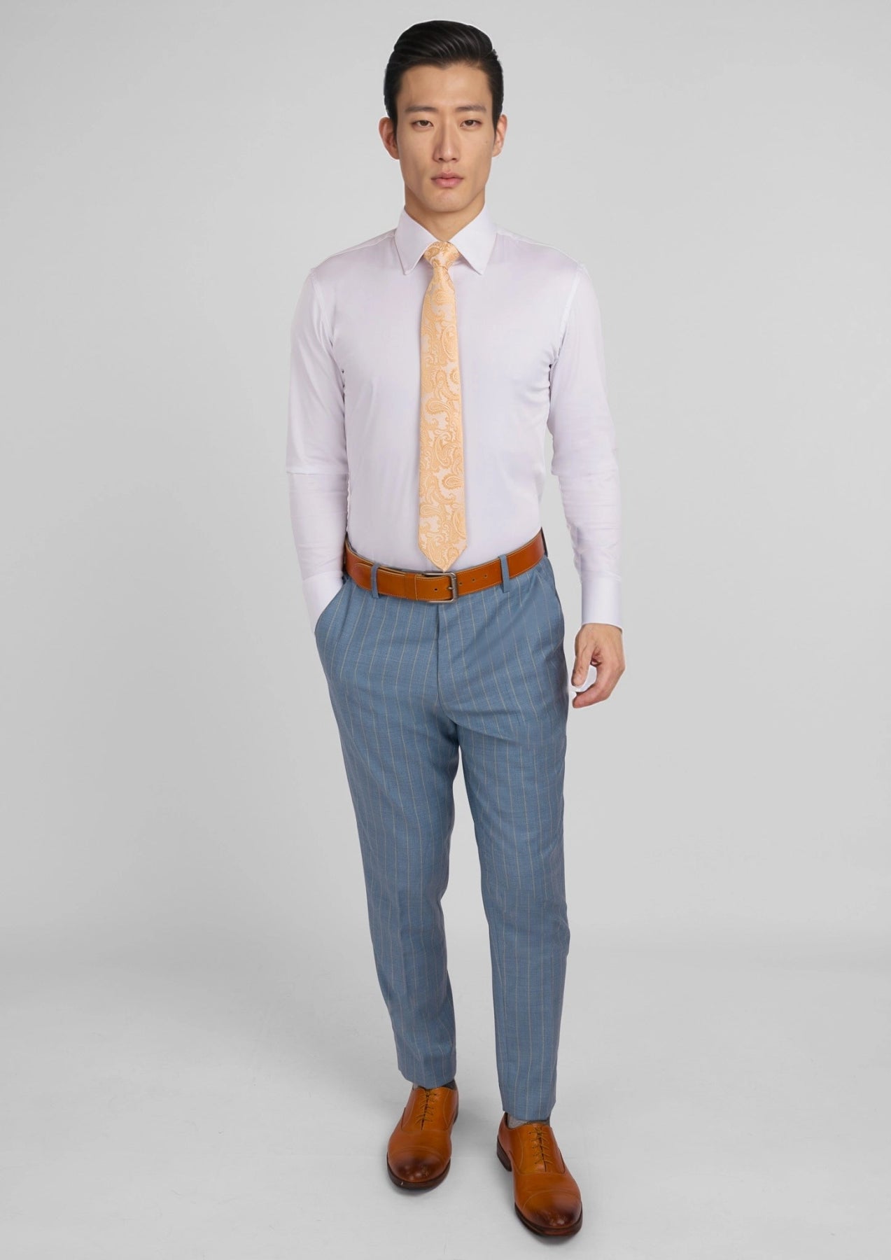 Sky Blue Pinstripe Pants - SARTORO