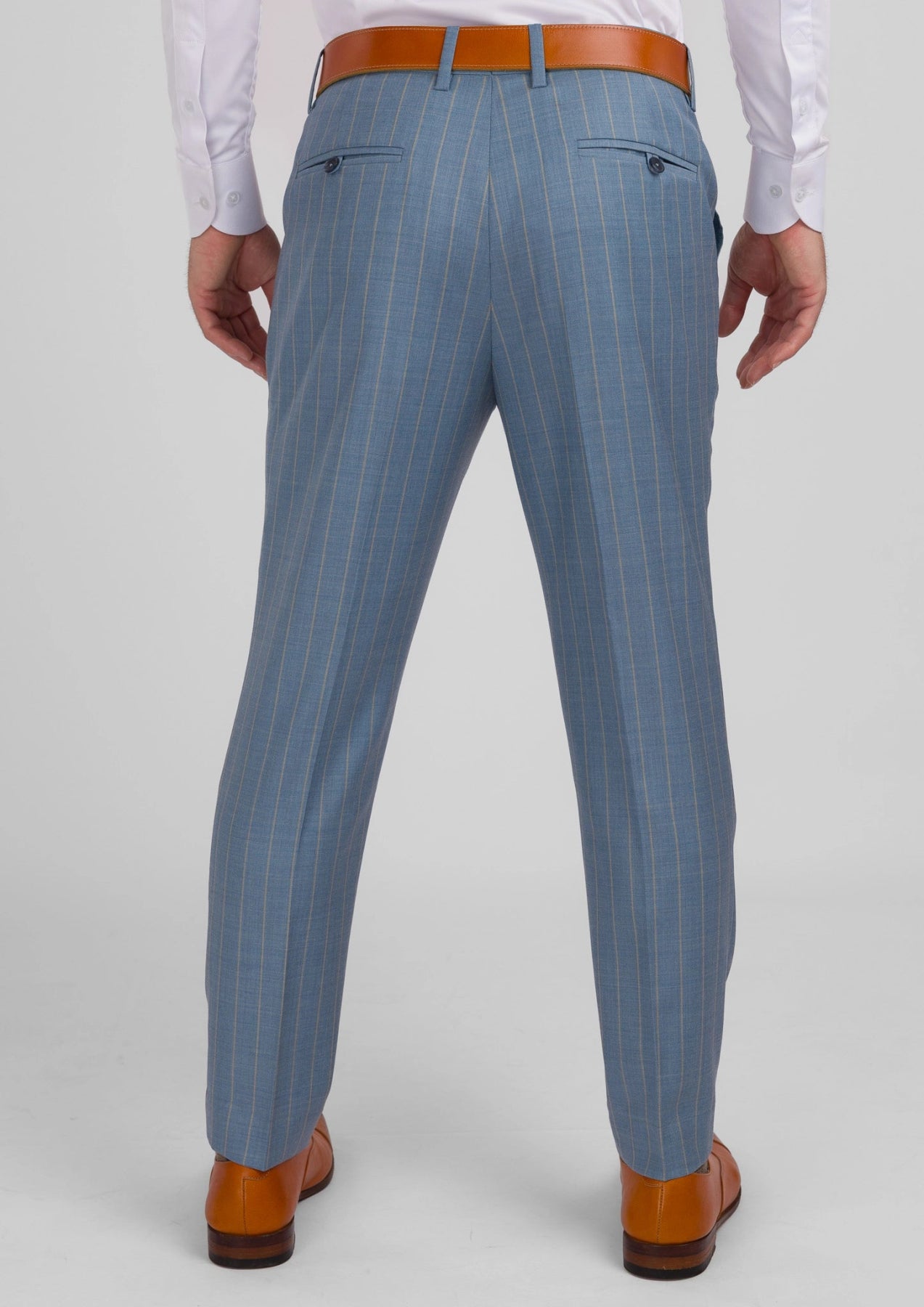 Sky Blue Pinstripe Pants - SARTORO