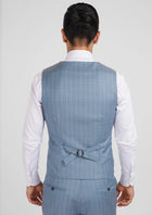 Sky Blue Pinstripe Vest - SARTORO832