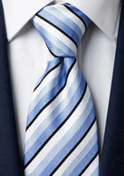 Sky Blue Triple Stripe Tie - SARTORO663