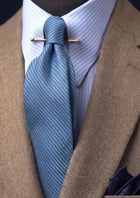 Slate Blue Ribbed Stripe Tie - SARTORO711