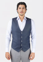 Slate Grey Twill Vest - SARTORO664