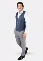 Slate Grey Twill Vest - SARTORO557