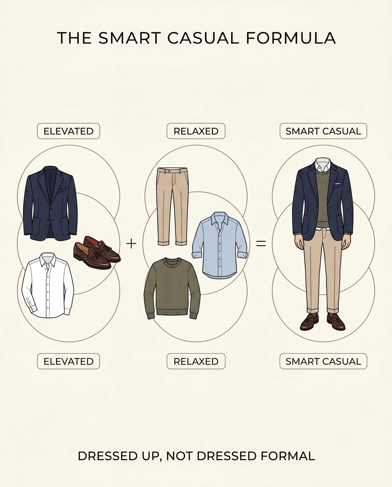 The smart casual formula: an elevated piece combined with relaxed pieces
