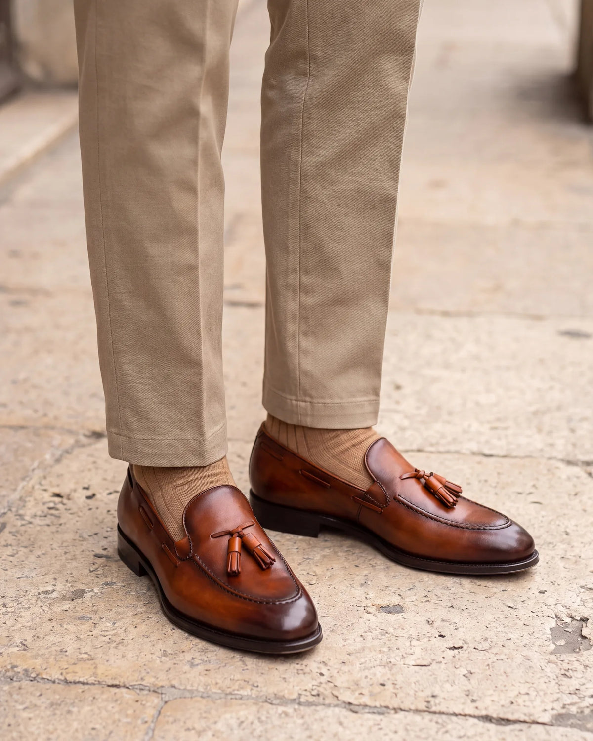 Buying one pair for smart casual? Make it loafers. A tassel or penny style goes with chinos, wool trousers and dark jeans.