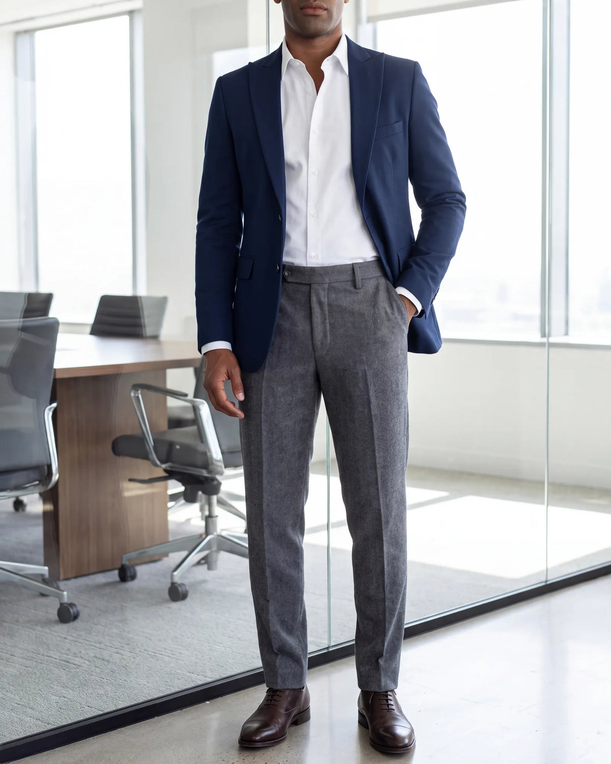 Client day at a business casual office? That is the day to add a sport coat, even if you skip it the rest of the week.