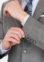 Smoke Grey Checked Astor Jacket - SARTORO347