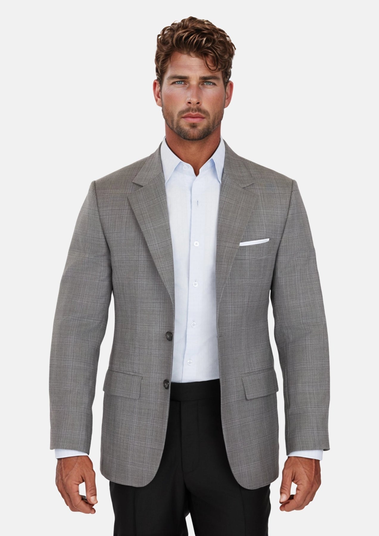 Smoke Grey Checked Astor Jacket - SARTORO
