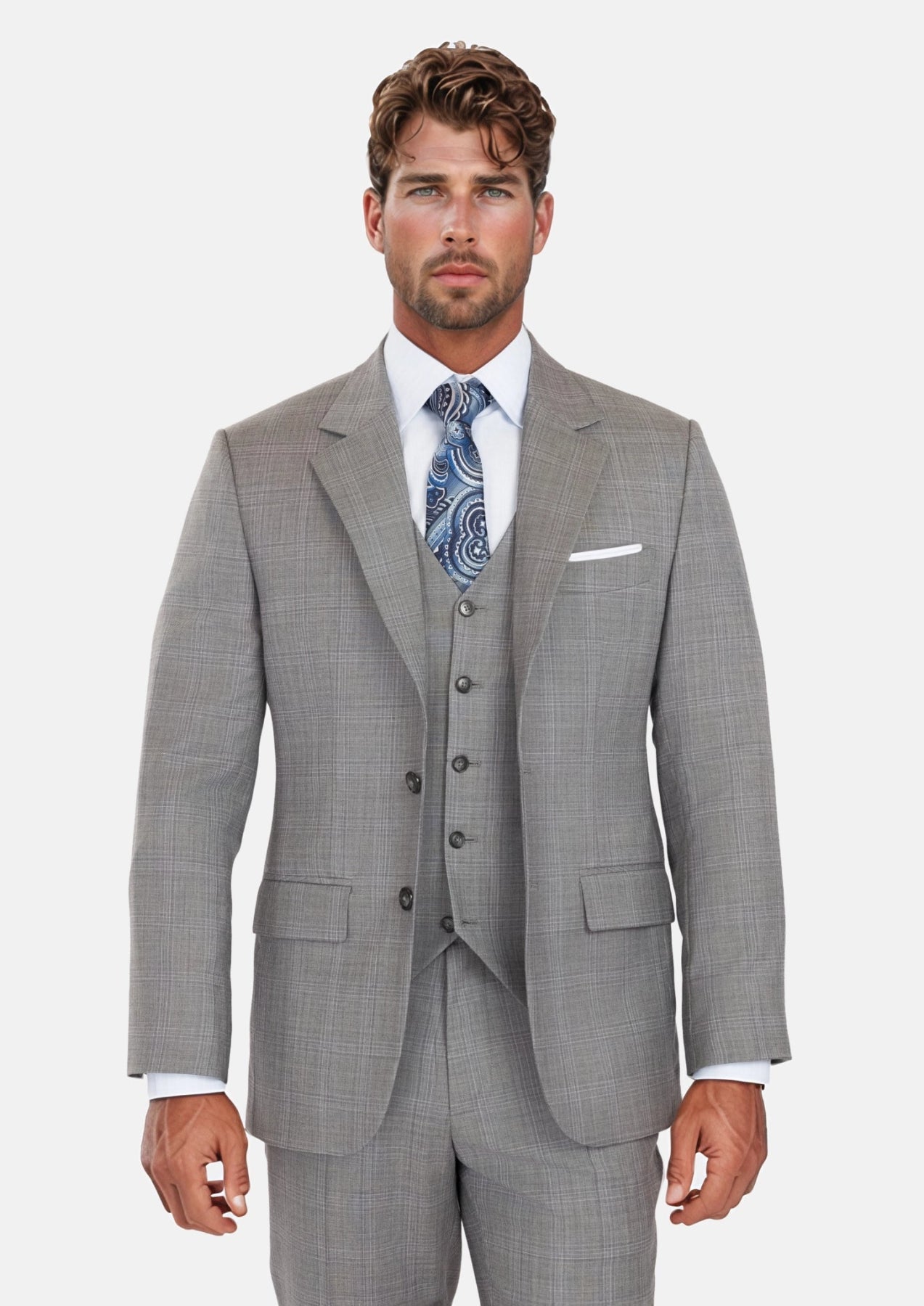 Smoke Grey Checked Astor Suit - SARTORO