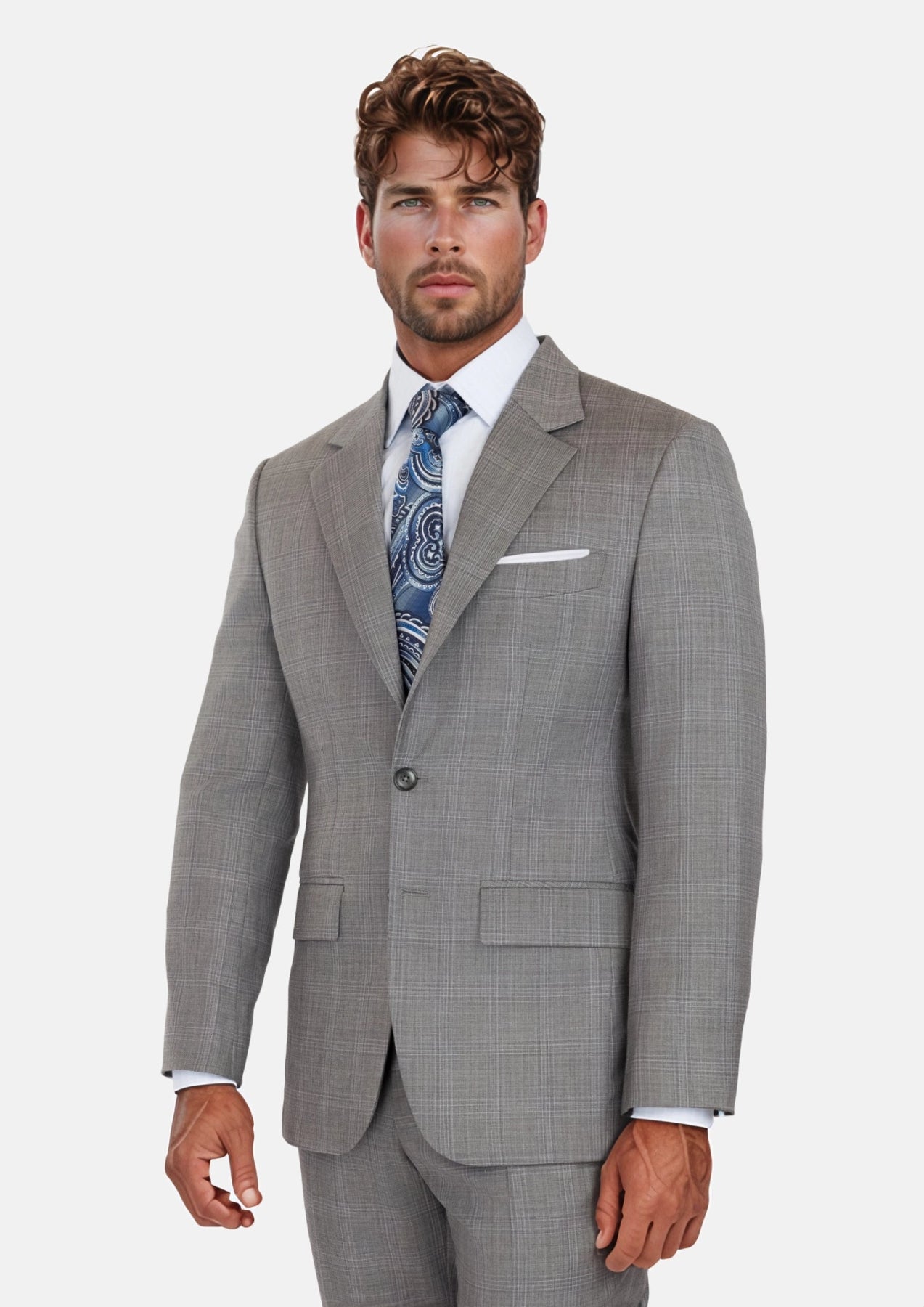 Smoke Grey Checked Astor Suit