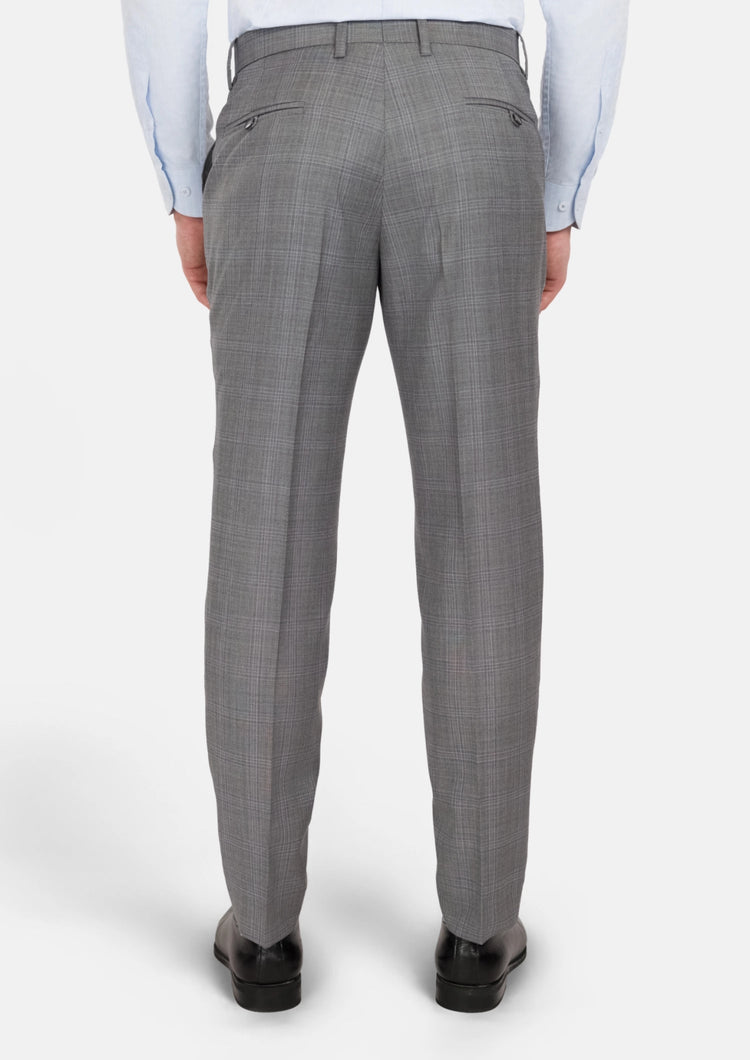 Smoke Grey Checked Pants - SARTORO681