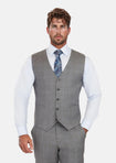 Smoke Grey Checked Vest