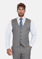 Smoke Grey Checked Vest - SARTORO645
