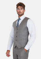 Smoke Grey Checked Vest - SARTORO872