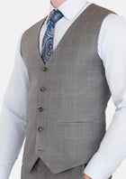 Smoke Grey Checked Vest - SARTORO17
