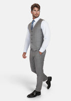 Smoke Grey Checked Vest - SARTORO600