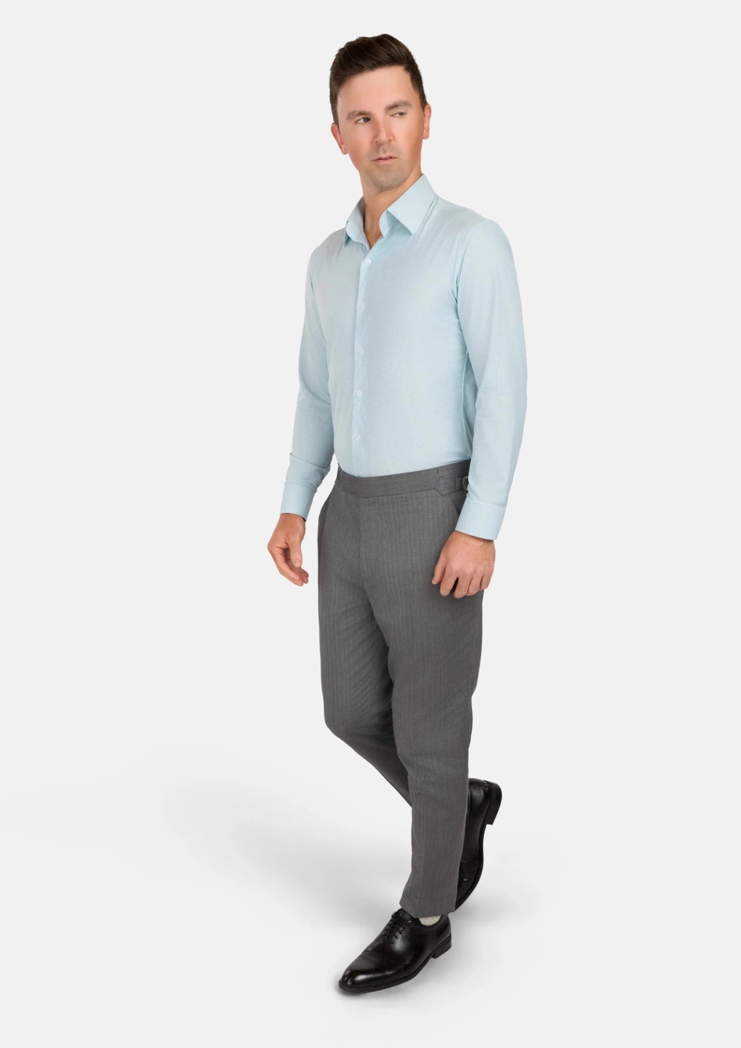 Soft Green Houndstooth Shirt - SARTORO240