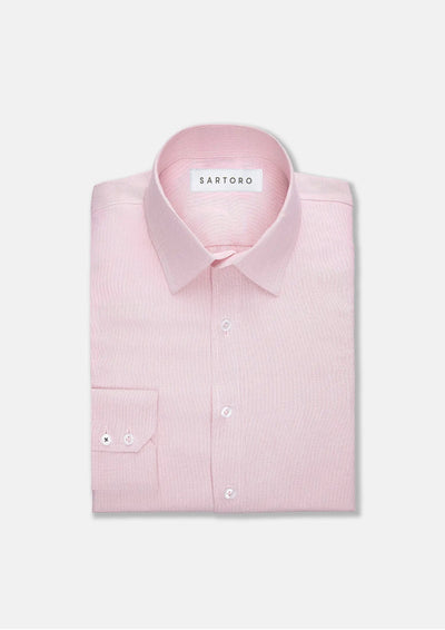Soft Pink End On End Shirt - SARTORO