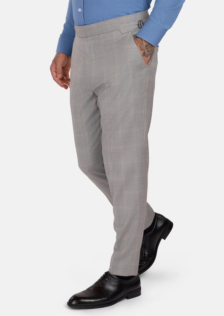 Spanish Grey Checked Pants - SARTORO922