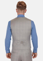 Spanish Grey Checked Vest - SARTORO807