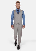Spanish Grey Checked Vest - SARTORO589