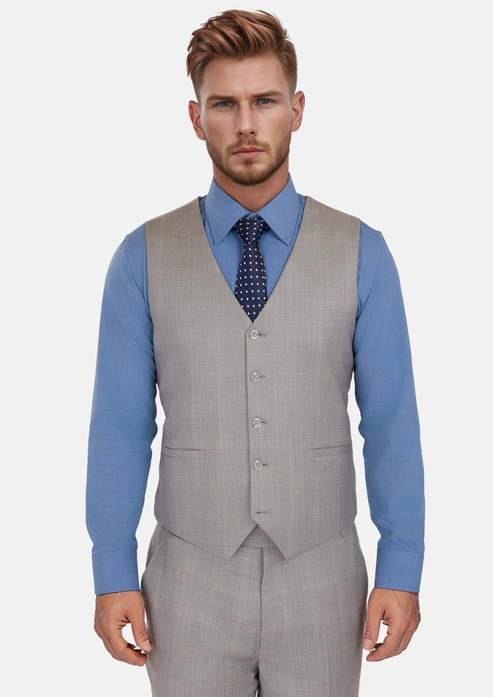 Spanish Grey Checked Vest131