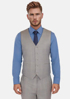 Spanish Grey Checked Vest - SARTORO722