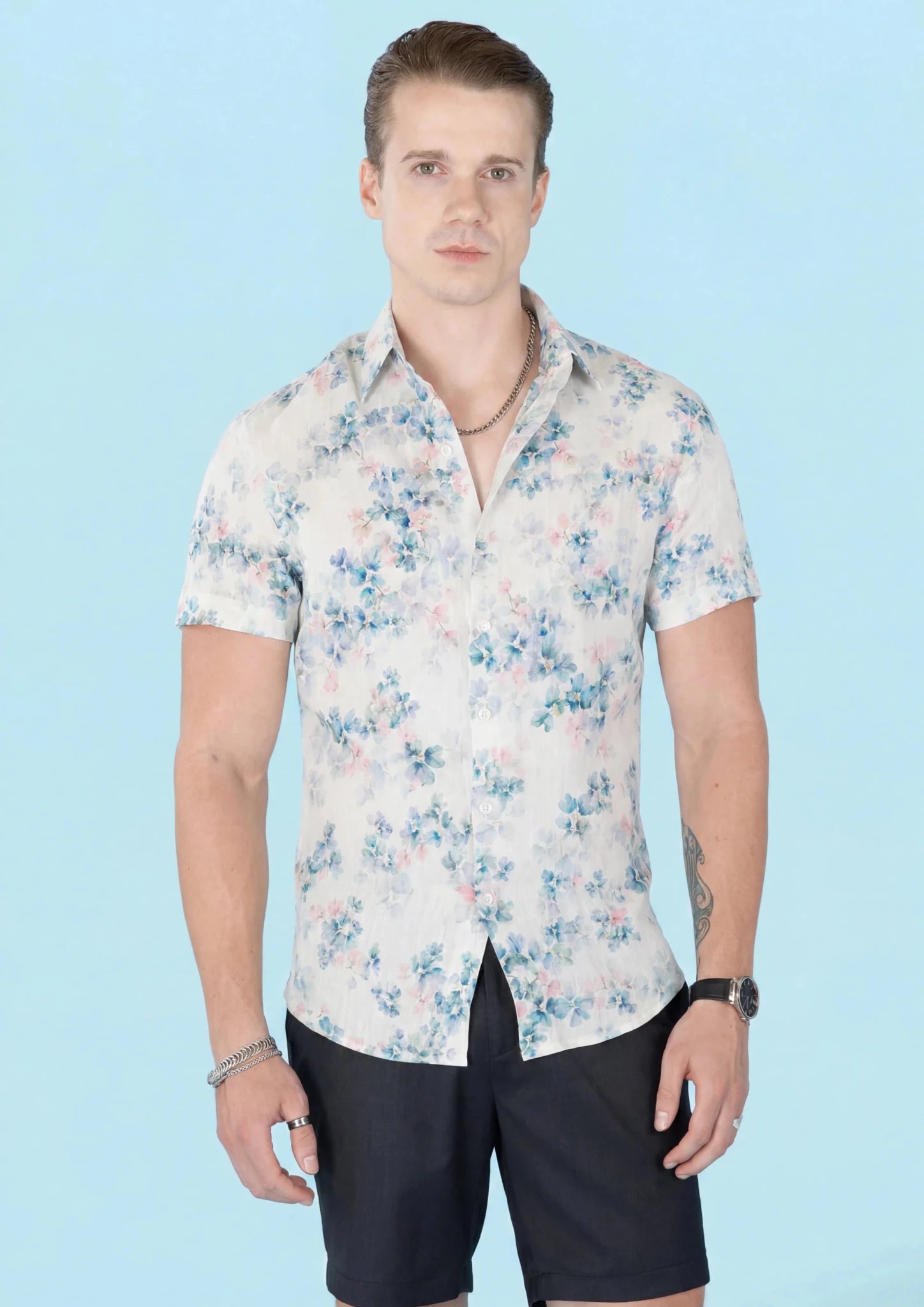 Spring Leaf Silk Shirt - SARTORO659