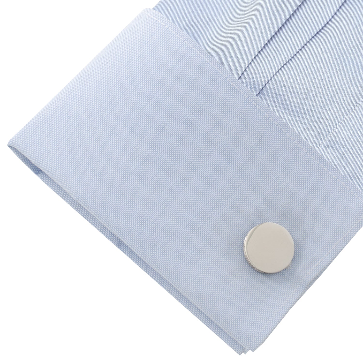 Stainless Steel Engravable Pave Edge Cufflinks - SARTORO655