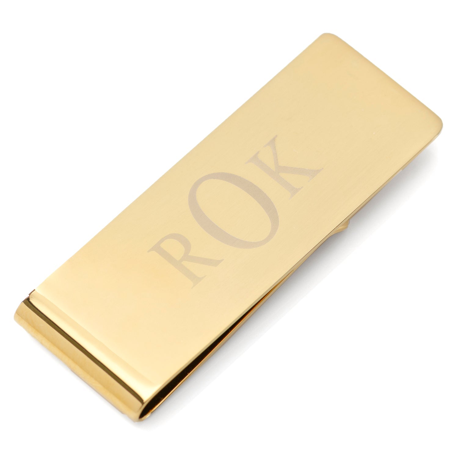 Stainless Steel Gold Engravable Money Clip - SARTORO770