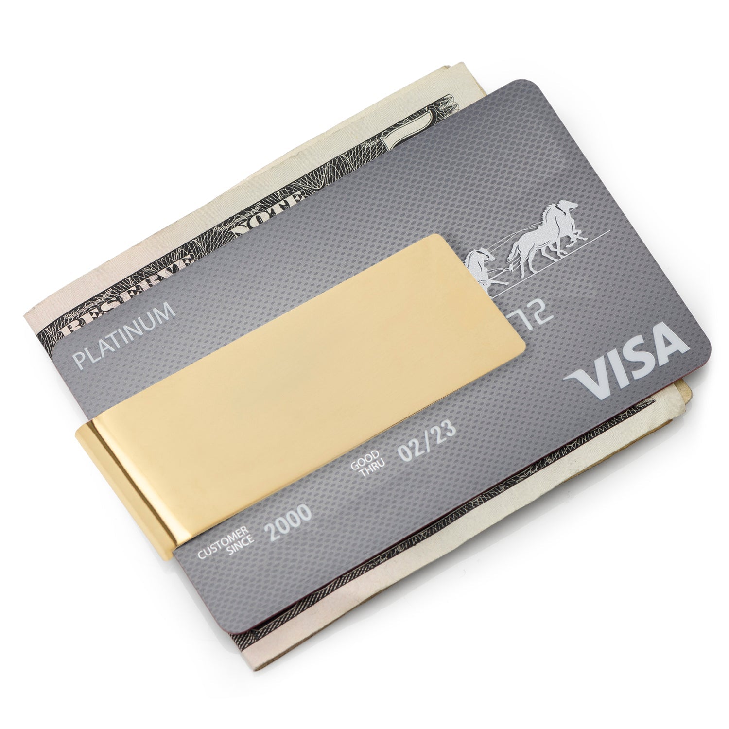 Stainless Steel Gold Engravable Money Clip - SARTORO807