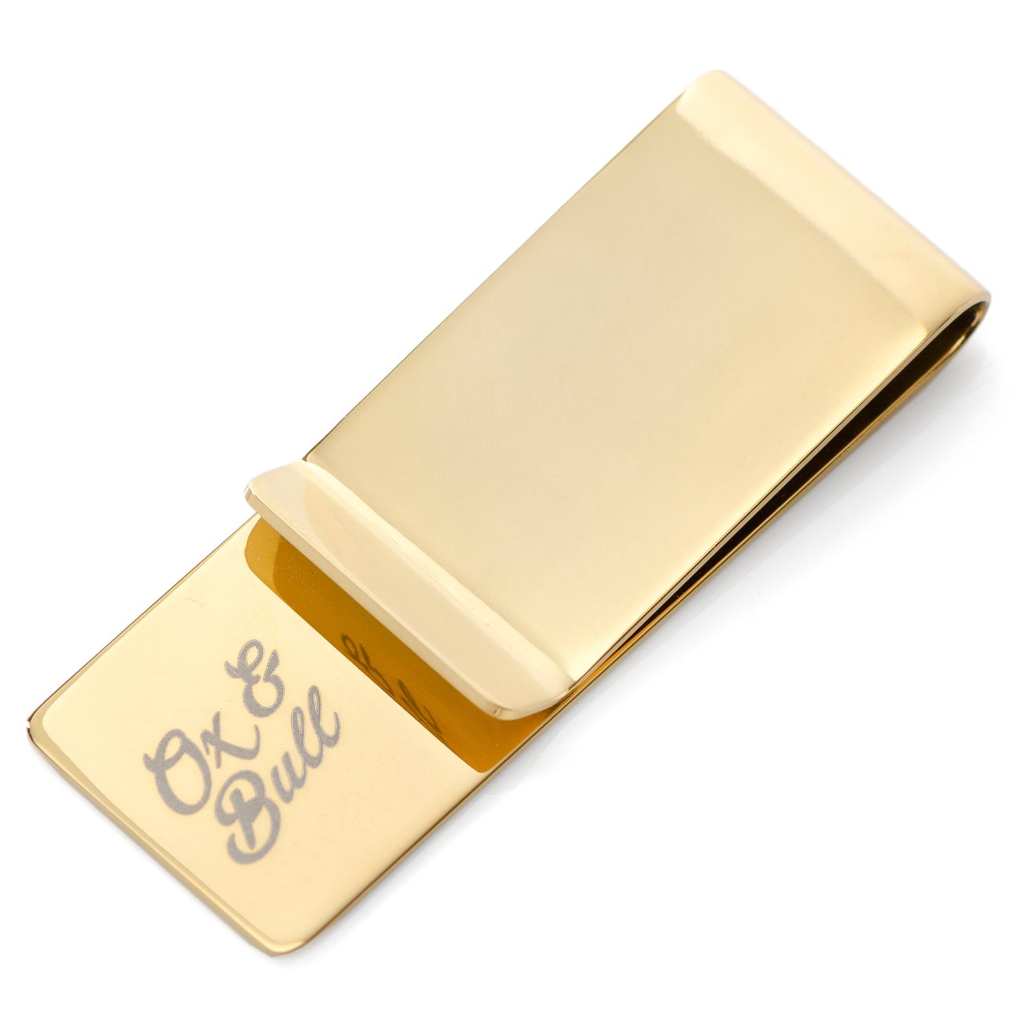 Stainless Steel Gold Engravable Money Clip - SARTORO773