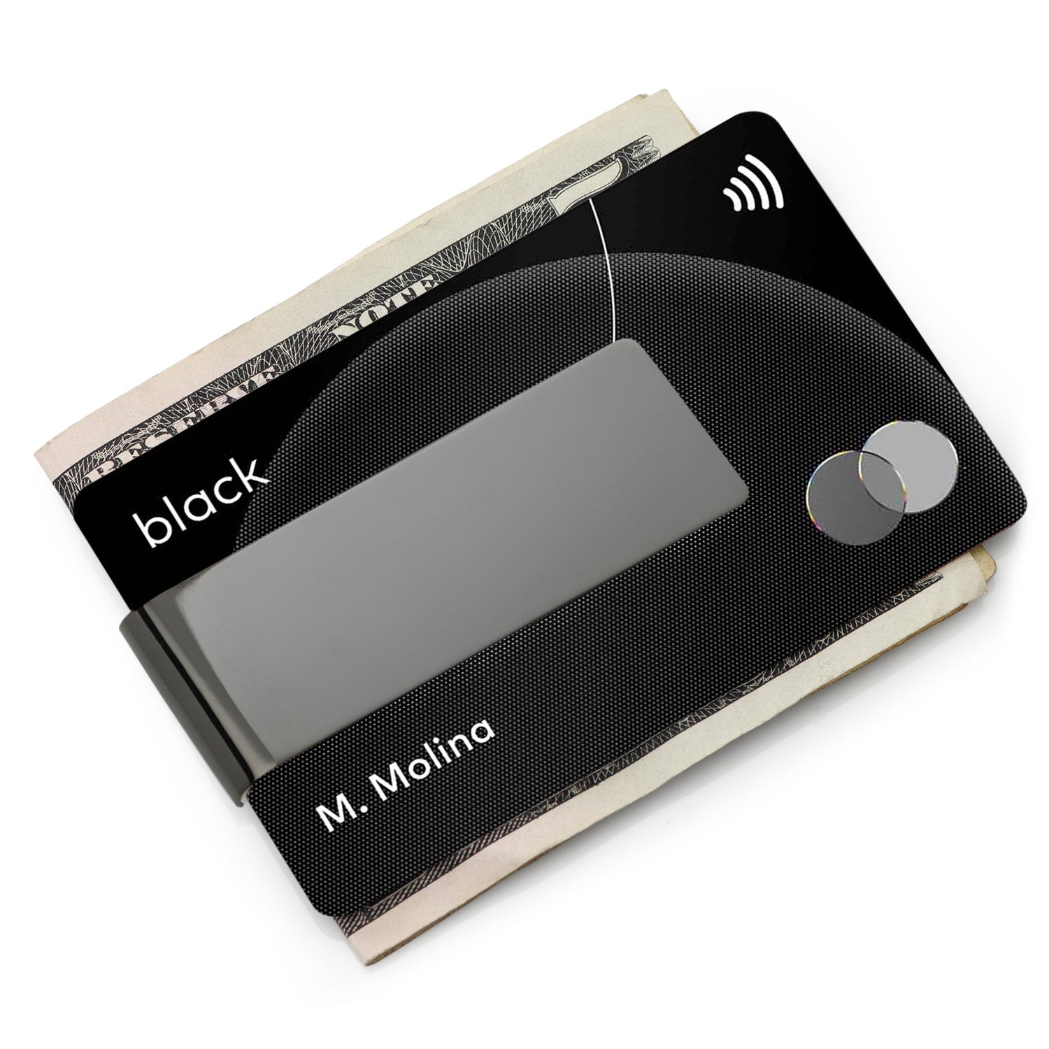 Stainless Steel Gunmetal Engravable Money Clip - SARTORO777