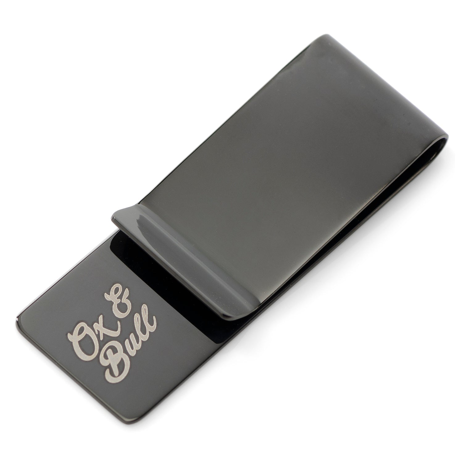 Stainless Steel Gunmetal Engravable Money Clip - SARTORO459